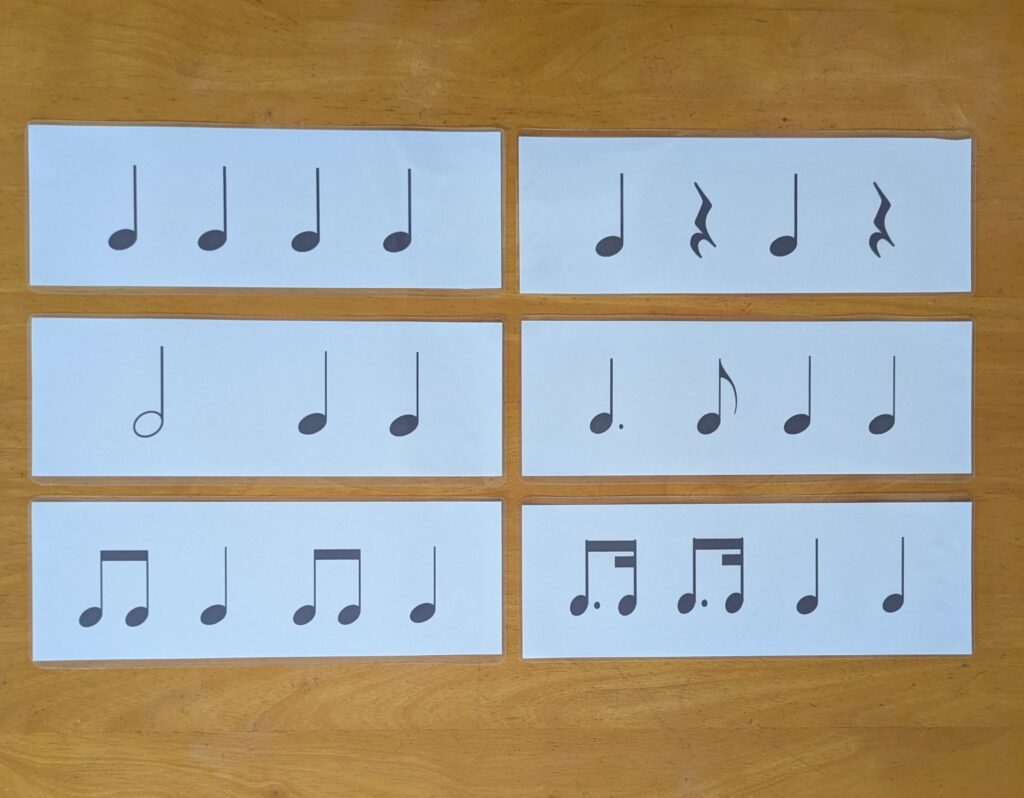 レッスンで用いるリズムカード